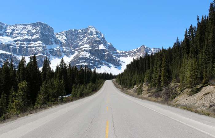 Driving from Banff to Jasper