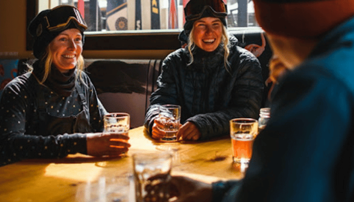 Bauers Schialm apres ski bar in Saalbach ski resort in Austria