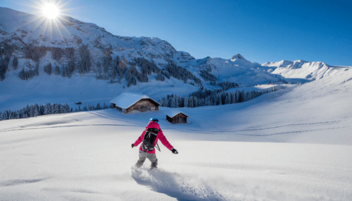 snowboarding in Switzerland