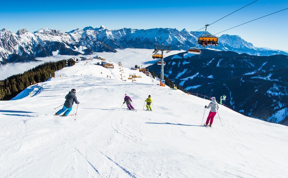 Skiing in Saalbach