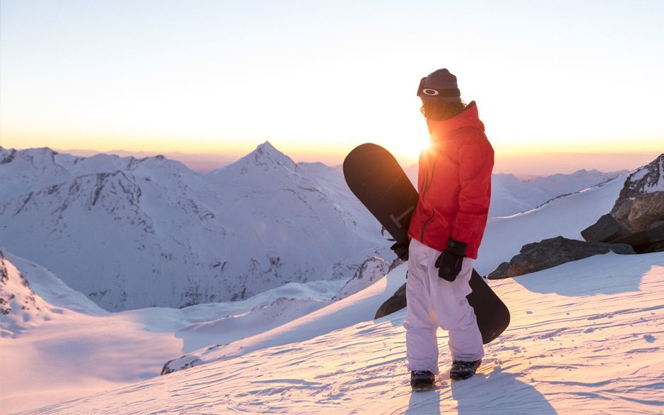 Snowboarding in Saas Fee