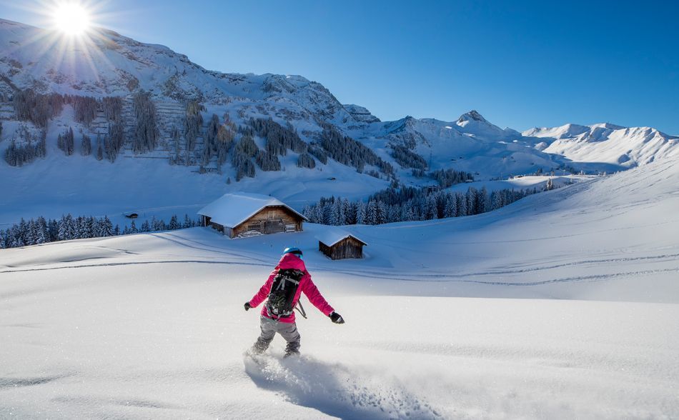 Snowboarding in Adelboden